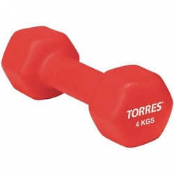 Гантель "Torres 4 кг" арт.PL50014, металл в неопреновой оболочке
